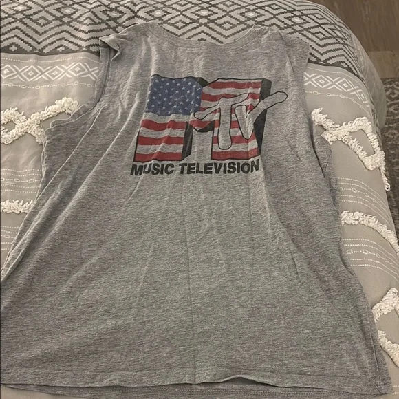 Gray MTV Sleeveless T-Shirt - Picture 1 of 1